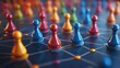 © prachid - Networked Game Pieces Symbolize Strategic Planning and Organizational Interconnectedness