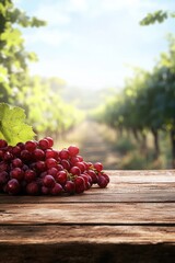 Sticker - Grapes on Wooden Table