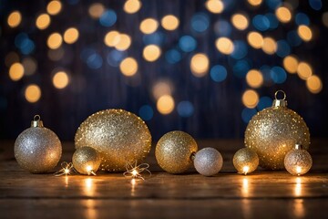 Christmas decoration on wooden background