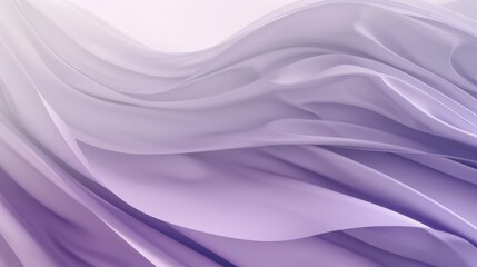 Poster - A close-up shot of soft, light purple fabric draped in a wave-like pattern. The fabric has a subtle gradient from a lighter shade at the top to a darker purple at the bottom. The folds of the fabric c