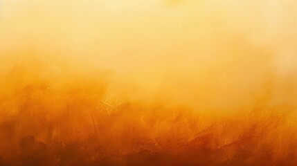 Leinwandbilder - An abstract, blurred image of a foggy landscape with hues of golden yellow and orange. The fog appears to be dense and creates a soft, hazy effect. The colors are warm and inviting, evoking a sense of