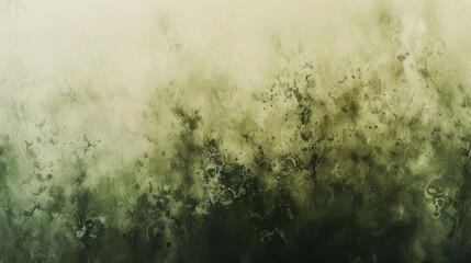 Poster - An abstract painting featuring a gradient of white and green watercolor washes. The white color fades to a dark green, creating a textured background with a cloudy, ethereal feel. The design suggests 