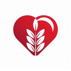 Wall Mural - red heart shape vector food company logo