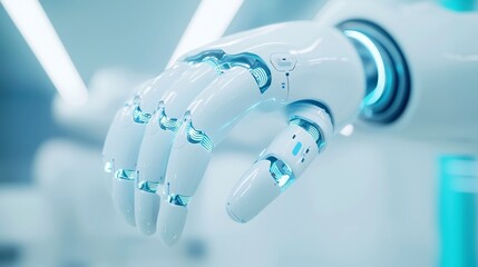 Poster - Futuristic Robotic Arms for Automated Healthcare, advanced robotic systems designed to enhance medical procedures, improve surgical precision, promote efficiency in patient care.