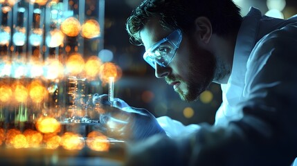 Poster - Scientist Conducting Experiments with Various Precursors in the Laboratory