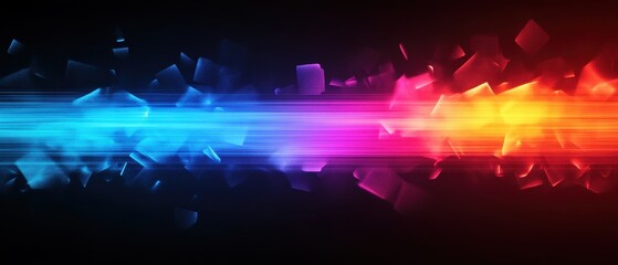 Aufkleber - Vibrant abstract background with blue and red light trails merging, creating a dynamic and energetic visual effect on a dark backdrop.