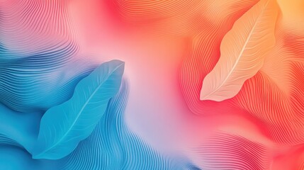 Poster - Vibrant abstract background with colorful gradients and textured leaf shapes, evoking a sense of warmth and fluidity.