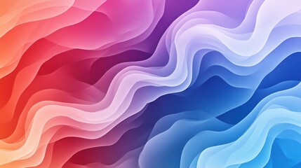 Poster - Vibrant abstract background with flowing wave patterns in red, purple, and blue tones, creating a dynamic and mesmerizing visual effect.