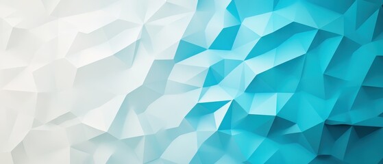 Poster - Abstract low poly ing, gradient blue and white geometric background, modern polygon texture, digital wallpaper, design template