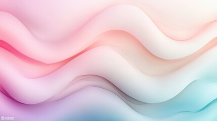 Poster - Soft pastel gradient abstract background with wavy lines and smooth flow. Ideal for design, web, print and social media projects.