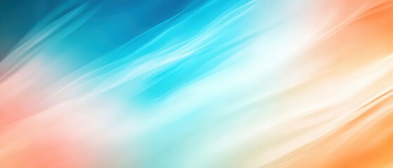 Aufkleber - Vibrant abstract gradient background with smooth waves in blue, orange, and white tones. Ideal for modern design, technology, and art projects.