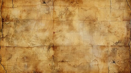 Poster - A piece of old, brown paper with visible cracks and folds, revealing the white paper beneath. The paper has a vintage, aged look. It is likely a piece of a larger document that was folded and used man