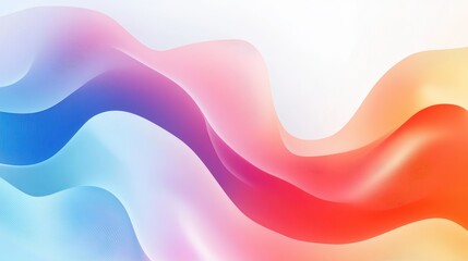 Poster - Abstract colorful wave background with smooth gradient colors in shades of blue, pink, red, and white. Perfect for design and graphics.