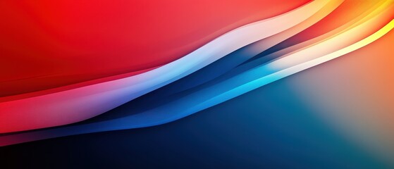Leinwandbilder - Abstract colorful wave pattern with gradient hues of red, blue, and yellow, creating a dynamic and vibrant artistic background.