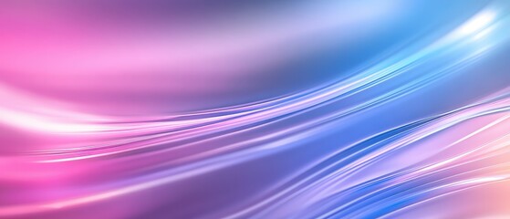 Poster - Abstract gradient pink and blue background with smooth, flowing wave patterns, perfect for design and creative projects.