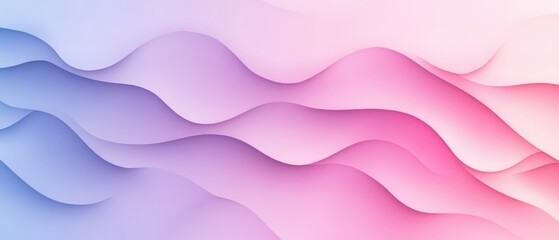 Poster - Abstract gradient waves with smooth curves in pink and blue hues, perfect for modern designs, backgrounds, and creative projects.
