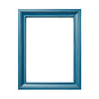 © Izzain - A simple, classic blue picture frame isolated on a black background. The frame has a slightly weathered look, adding to its charm.
