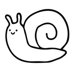 Canvas Print - cute doodle snail outline element design.