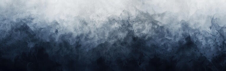 Poster - An abstract digital painting features a gradient of dark blue to light gray with a textured, layered background. The image evokes a sense of depth and movement with its subtle variations in color and 