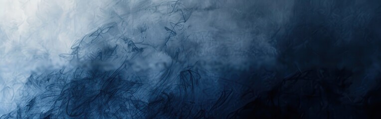 Poster - An abstract watercolor painting featuring a gradient of blue hues, with lighter shades in the top left and transitioning to darker shades in the bottom right. The texture of the paint creates a sense 
