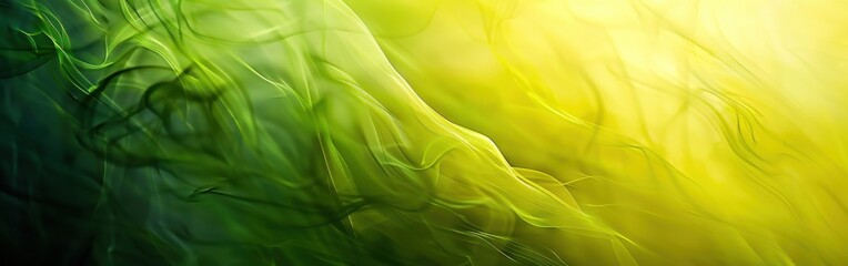 Leinwandbilder - A close-up shot of a vibrant abstract texture, showing a mixture of bright green and yellow swirls blending into each other. The texture resembles flowing liquid or smoke, creating a sense of movement