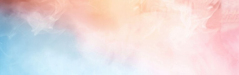Poster - This is an abstract watercolor background image featuring a soft and dreamy blend of light pink and blue hues. The colors are faded and blended together creating a delicate and ethereal effect.