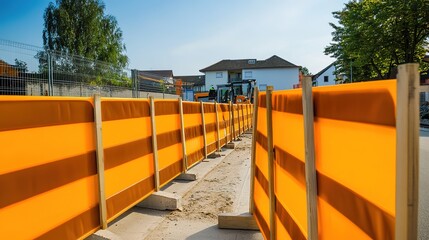 Barrier for Construction Area on White Background: Clear and Functional Design of a Construction Site Barrier, Highlighting Safety and Access Control. Ideal for Representing Construction Zones 