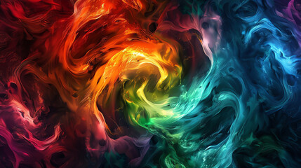 This is an abstract image with swirling colors of orange, purple, blue, and white.

