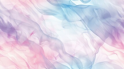 Poster - The image shows an abstract watercolor painting with pink, blue, and purple swirls. The colors are blended together in a soft, ethereal way, creating a dreamy and calming effect. The swirls are flowin