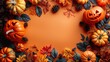 © Igal - This Halloween flat lay includes gifts and decorations on an orange table, providing a festive and fun design for your top view layout.
