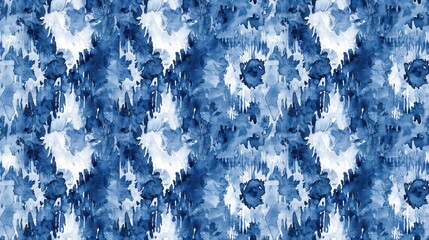 Leinwandbilder - A seamless digital pattern featuring abstract blue and white watercolor shapes in a repeated design. The background has a light blue tone, with irregular shapes of blue and white spread throughout, cr