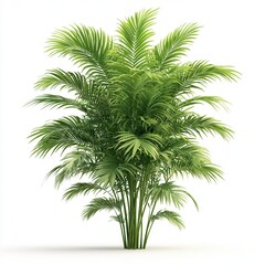 Sticker - Lush Green Palm Tree Isolated on White Background.