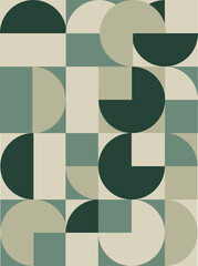Poster - Abstract geometric artwork design with simple shapes and figures. Vertical pattern graphics with geometrical elements. Perfect for web banner, business presentation, branding package, fabric print.