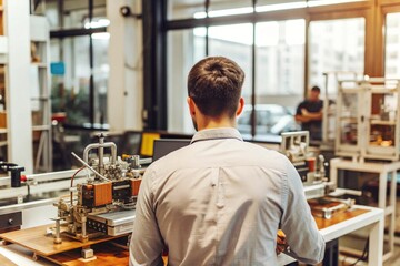 male engineer working in high-tech laboratory