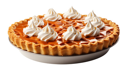 Poster - Pumpkin pie isolated on transparent background.