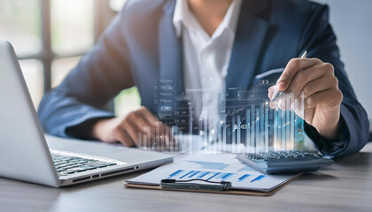 Business audit stock financial finance management on analysis data strategy with graph