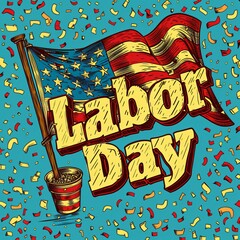 Canvas Print - Labor day text banner 