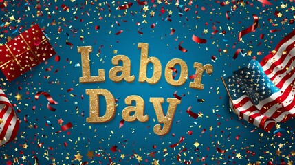 Wall Mural - Labor day text banner 