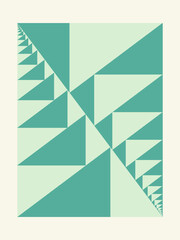 Poster - Abstract geometric artwork design with simple shapes and figures. Vertical pattern graphics with geometrical elements. Perfect for web banner, business presentation, branding package, fabric print.