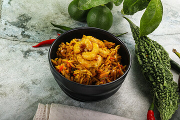 Poster - Indian cuisine - briani with prawns