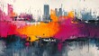 © nitiroj - Abstract painting of urban development, with bold strokes and vibrant colors representing growth and innovation Aesthetic Urban Art, Abstract development