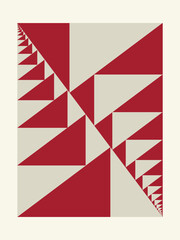 Poster - Abstract geometric artwork design with simple shapes and figures. Vertical pattern graphics with geometrical elements. Perfect for web banner, business presentation, branding package, fabric print.