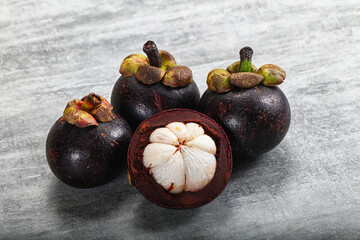 Sweet ripe juicy tropical Mangosteen