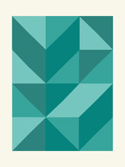 Poster - Abstract geometric artwork design with simple shapes and figures. Vertical pattern graphics with geometrical elements. Perfect for web banner, business presentation, branding package, fabric print.
