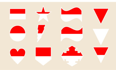 Poster - Various shapes in red and white