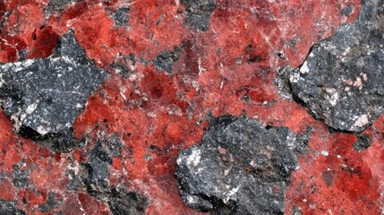 Close-up of red and black rock. Ideal for a website or design project needing a natural texture.