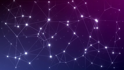 Poster - Abstract network concept animation, futuristic communication web low poly background