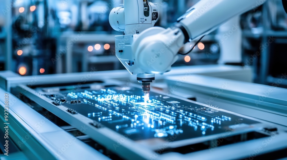 Precision Technology: Robots Manufacturing Electronics in a Controlled ...