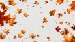 © AIGen - Leaves Falling Isolated. Autumn Maple Leaves in Orange Floating Overlay