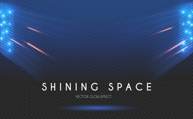 Wall Mural - Stadium and spotlight transparent light effect. Soccer and sports design